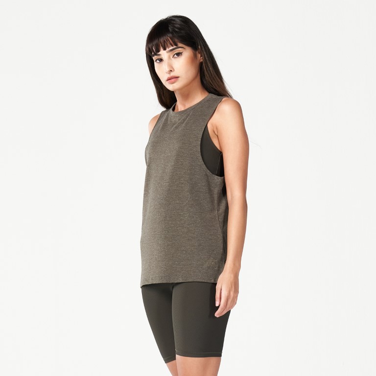Code Marl Tank - Khaki Marl